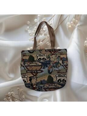 BETTY BOOP ROUTE 66 Y2K TAPESTRY TOTE BAG